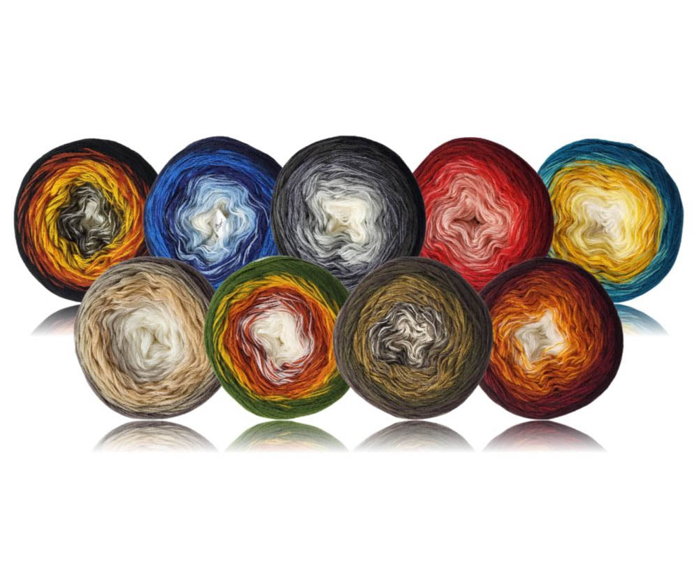 Wollbiene Aura Wooly Bobbel 200g Farbverlauf 700m
